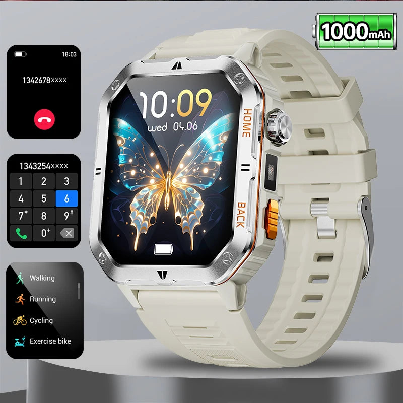 BOALZETD New 1000mAh Battery Voice Assistant SmartWatch For Xiaomi Men GPS Sports swim 3ATM BT Call Health monitor Smartwatch