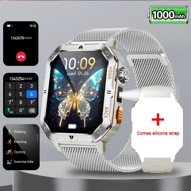BOALZETD New 1000mAh Battery Voice Assistant SmartWatch For Xiaomi Men GPS Sports swim 3ATM BT Call Health monitor Smartwatch