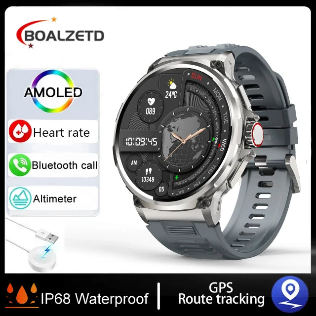2025 Military 1.85-inch Ultra HD Smart Healthy watch GPS Bluetooth Call 710Mah Battery Sports Fitness smartwatch For IOS Android