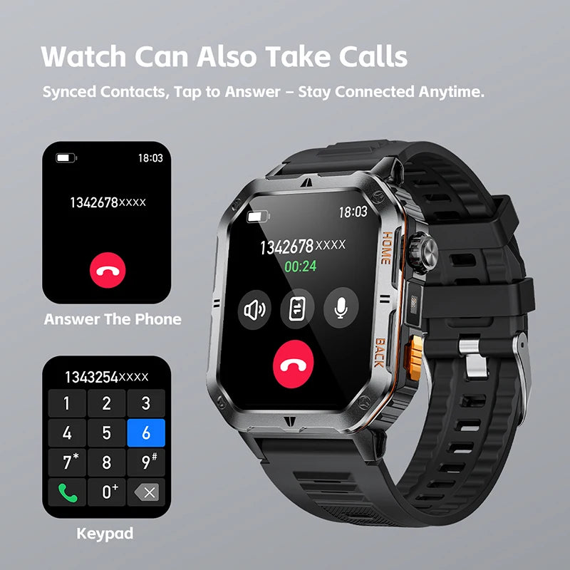 BOALZETD New 1000mAh Battery Voice Assistant SmartWatch For Xiaomi Men GPS Sports swim 3ATM BT Call Health monitor Smartwatch