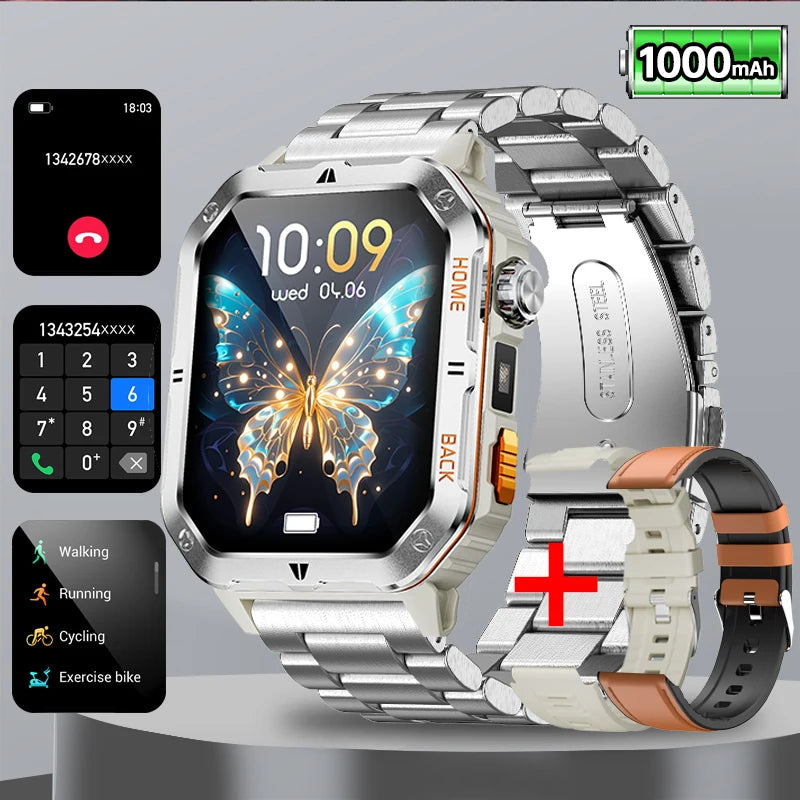 BOALZETD New 1000mAh Battery Voice Assistant SmartWatch For Xiaomi Men GPS Sports swim 3ATM BT Call Health monitor Smartwatch