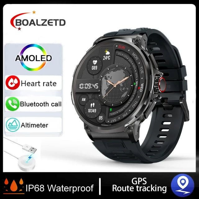 2025 Military 1.85-inch Ultra HD Smart Healthy watch GPS Bluetooth Call 710Mah Battery Sports Fitness smartwatch For IOS Android