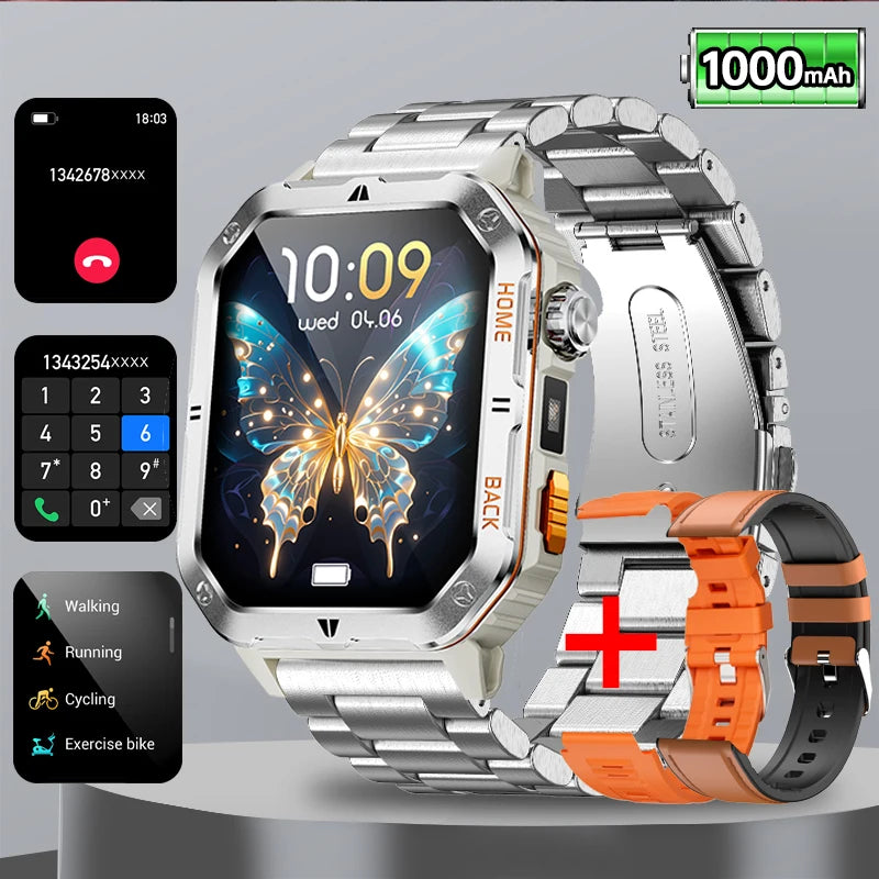 BOALZETD New 1000mAh Battery Voice Assistant SmartWatch For Xiaomi Men GPS Sports swim 3ATM BT Call Health monitor Smartwatch