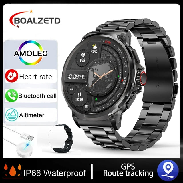 2025 Military 1.85-inch Ultra HD Smart Healthy watch GPS Bluetooth Call 710Mah Battery Sports Fitness smartwatch For IOS Android