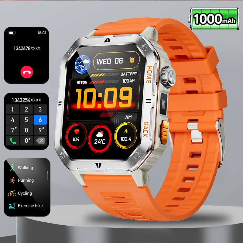 BOALZETD New 1000mAh Battery Voice Assistant SmartWatch For Xiaomi Men GPS Sports swim 3ATM BT Call Health monitor Smartwatch