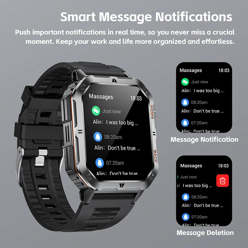 BOALZETD New 1000mAh Battery Voice Assistant SmartWatch For Xiaomi Men GPS Sports swim 3ATM BT Call Health monitor Smartwatch