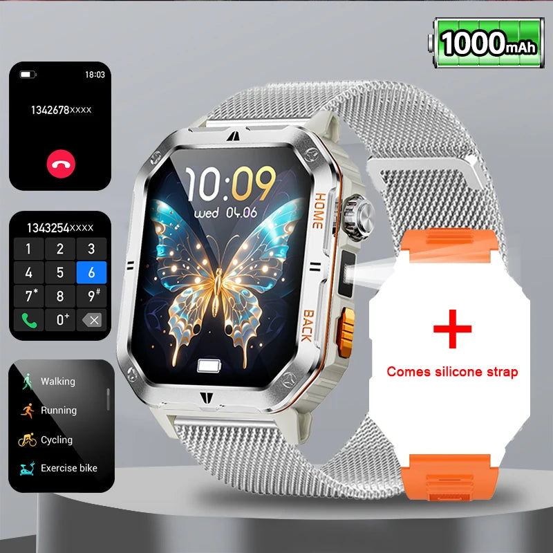 BOALZETD New 1000mAh Battery Voice Assistant SmartWatch For Xiaomi Men GPS Sports swim 3ATM BT Call Health monitor Smartwatch